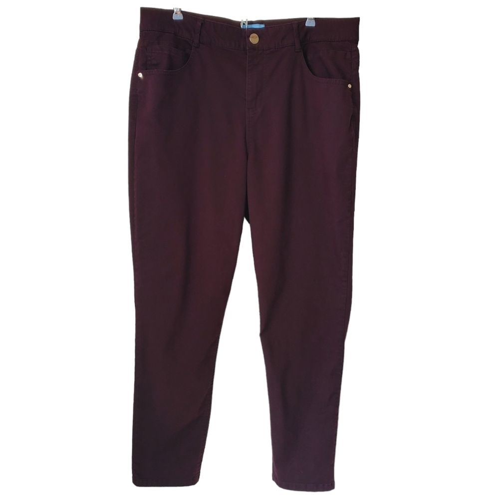 Draper James RSVP Plum High Rise Skinny Jeans Stretch Waist Size 16